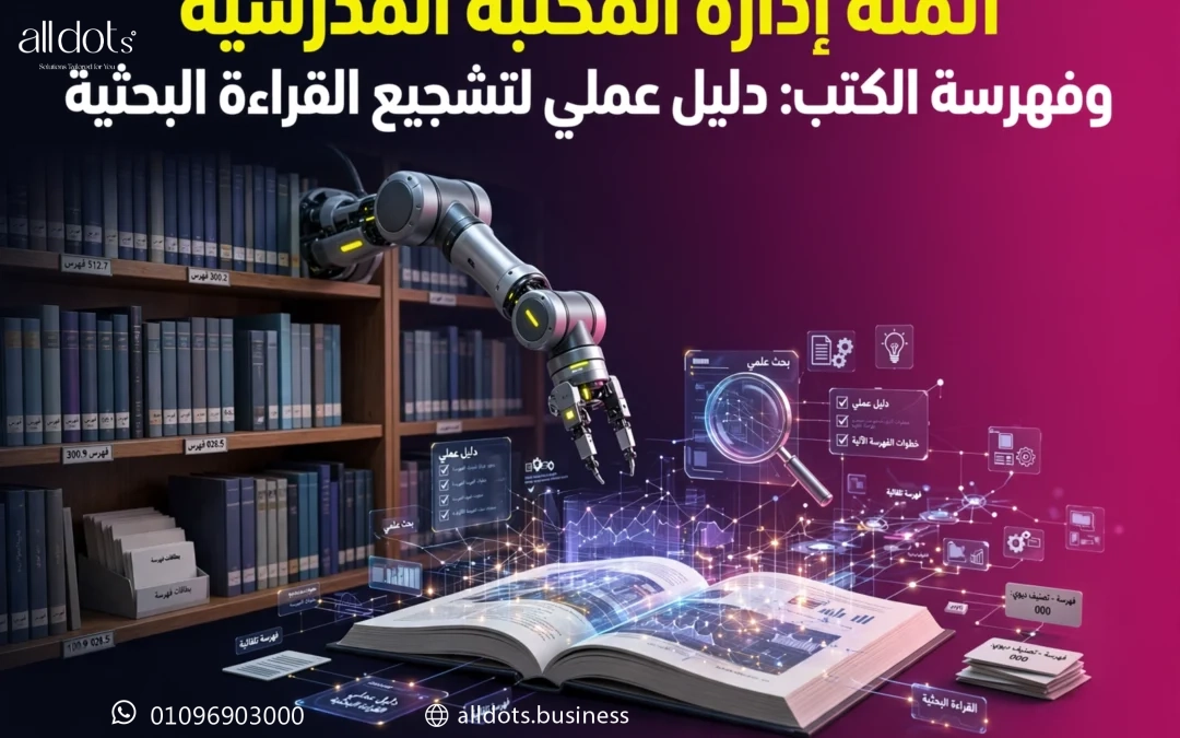 أتمتة إدارة المكتبة المدرسية وفهرسة الكتب: دليل عملي لتشجيع القراءة البحثية